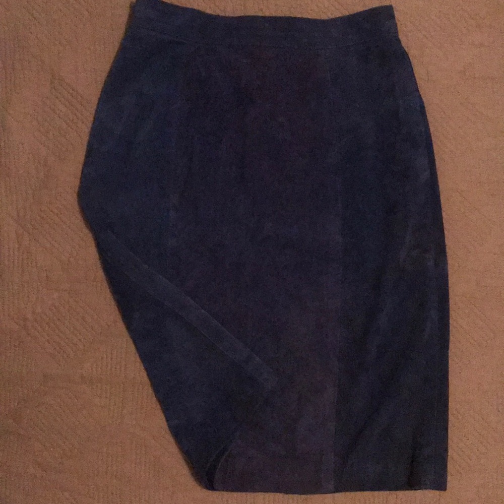 Vintage Blue Leather Skirt